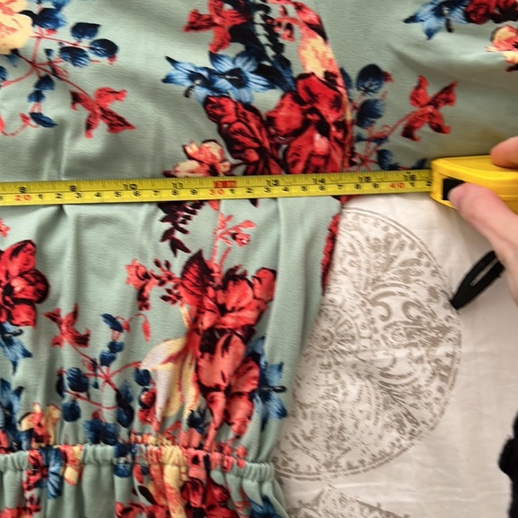 {Reborn J} Green Floral MIDI Dress - Picture 3 of 3